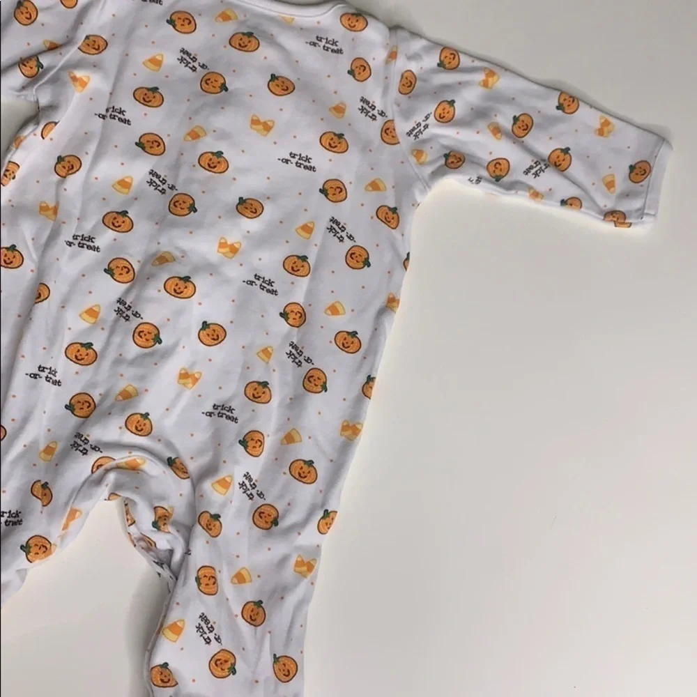 Little Me Trick or Treat Pumpkin Footed pajamas